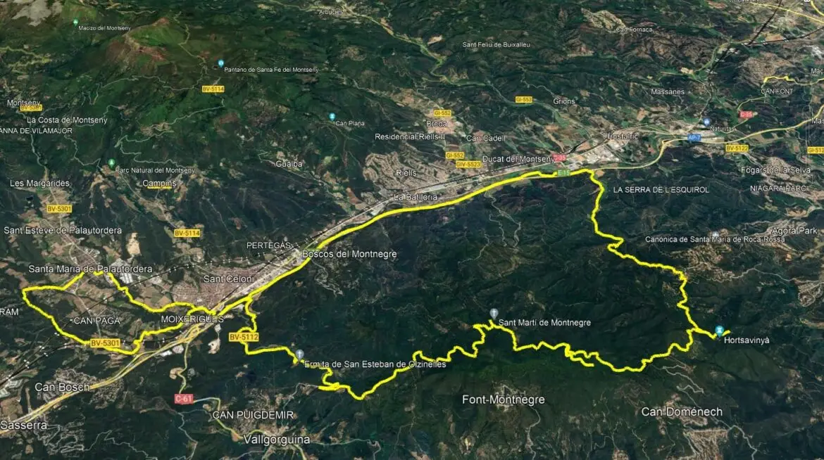 Mapa R10_Ruta Ermites Montnegre-Corredor BTT